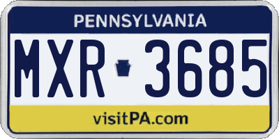 PA license plate MXR3685