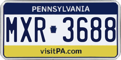 PA license plate MXR3688