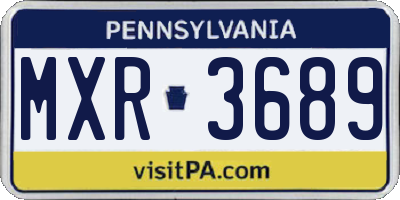 PA license plate MXR3689