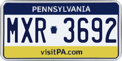 PA license plate MXR3692