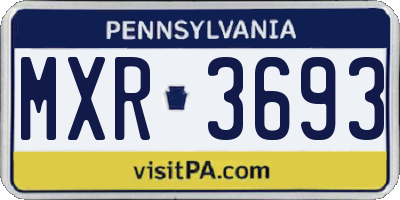 PA license plate MXR3693