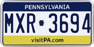 PA license plate MXR3694