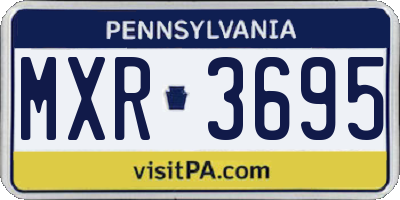 PA license plate MXR3695