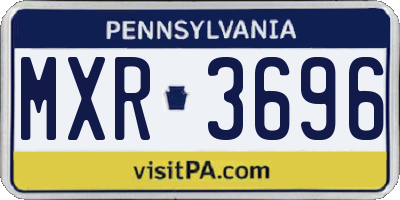 PA license plate MXR3696