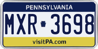 PA license plate MXR3698