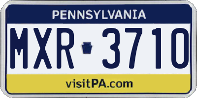 PA license plate MXR3710
