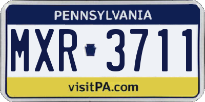 PA license plate MXR3711