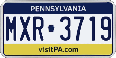 PA license plate MXR3719