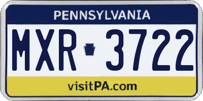 PA license plate MXR3722
