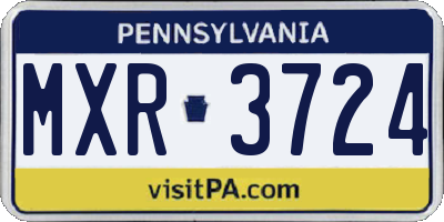 PA license plate MXR3724