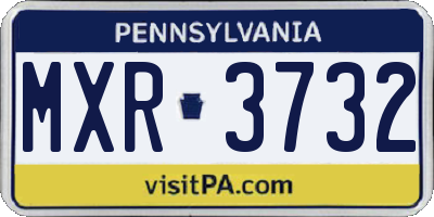 PA license plate MXR3732