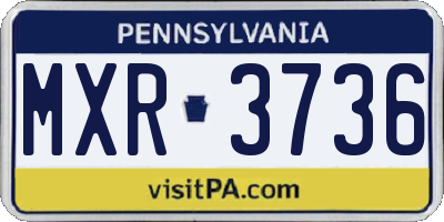 PA license plate MXR3736