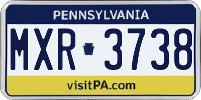 PA license plate MXR3738