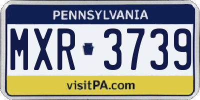 PA license plate MXR3739