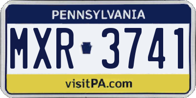PA license plate MXR3741