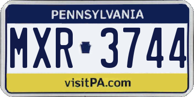 PA license plate MXR3744