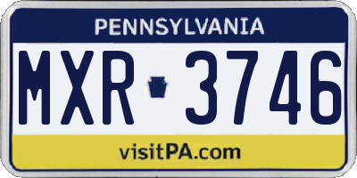 PA license plate MXR3746