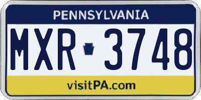 PA license plate MXR3748
