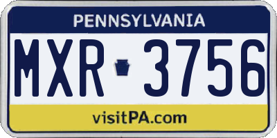PA license plate MXR3756