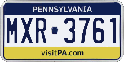 PA license plate MXR3761