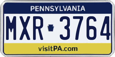 PA license plate MXR3764