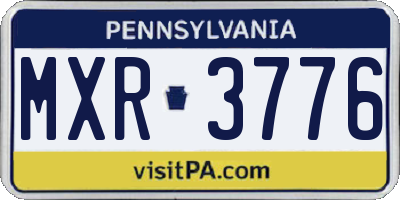 PA license plate MXR3776
