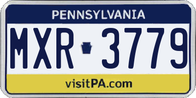 PA license plate MXR3779