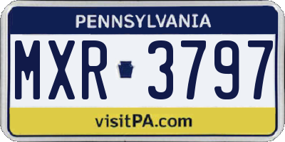 PA license plate MXR3797