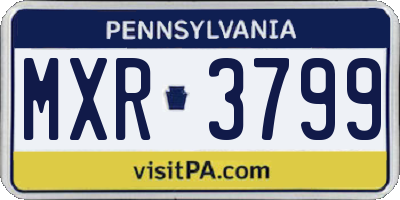 PA license plate MXR3799