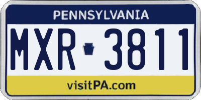 PA license plate MXR3811