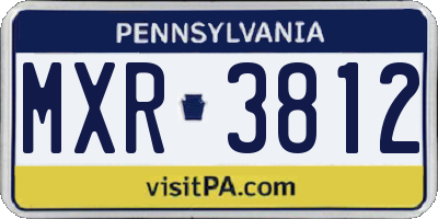 PA license plate MXR3812