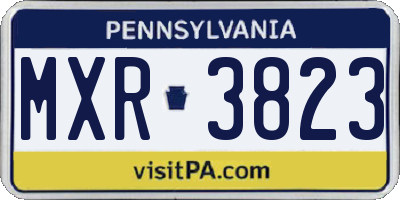 PA license plate MXR3823