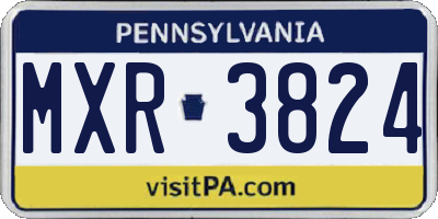 PA license plate MXR3824