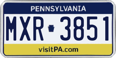 PA license plate MXR3851