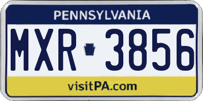 PA license plate MXR3856
