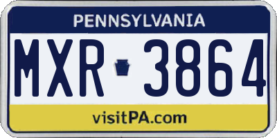 PA license plate MXR3864