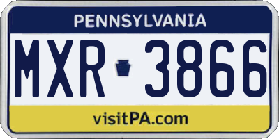 PA license plate MXR3866