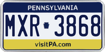 PA license plate MXR3868
