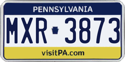 PA license plate MXR3873