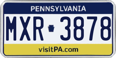 PA license plate MXR3878