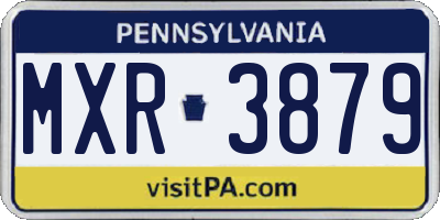 PA license plate MXR3879