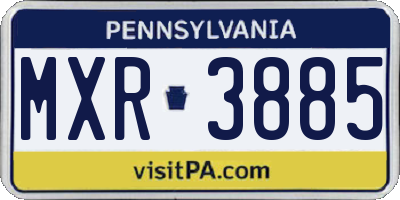 PA license plate MXR3885