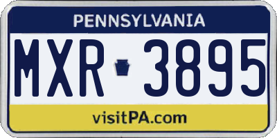 PA license plate MXR3895