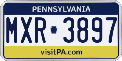 PA license plate MXR3897