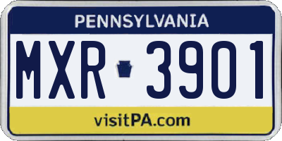 PA license plate MXR3901