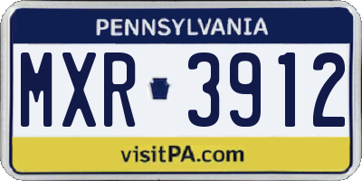 PA license plate MXR3912