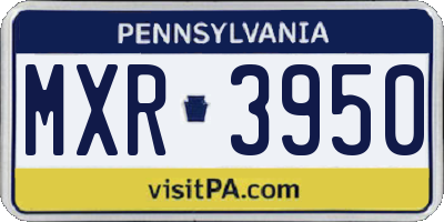 PA license plate MXR3950