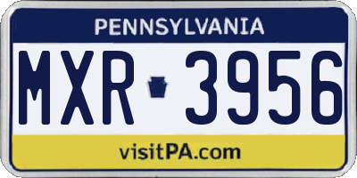 PA license plate MXR3956