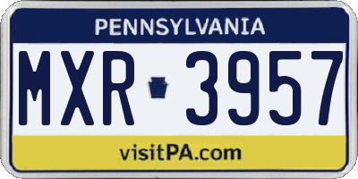 PA license plate MXR3957