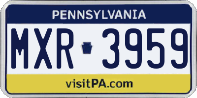 PA license plate MXR3959